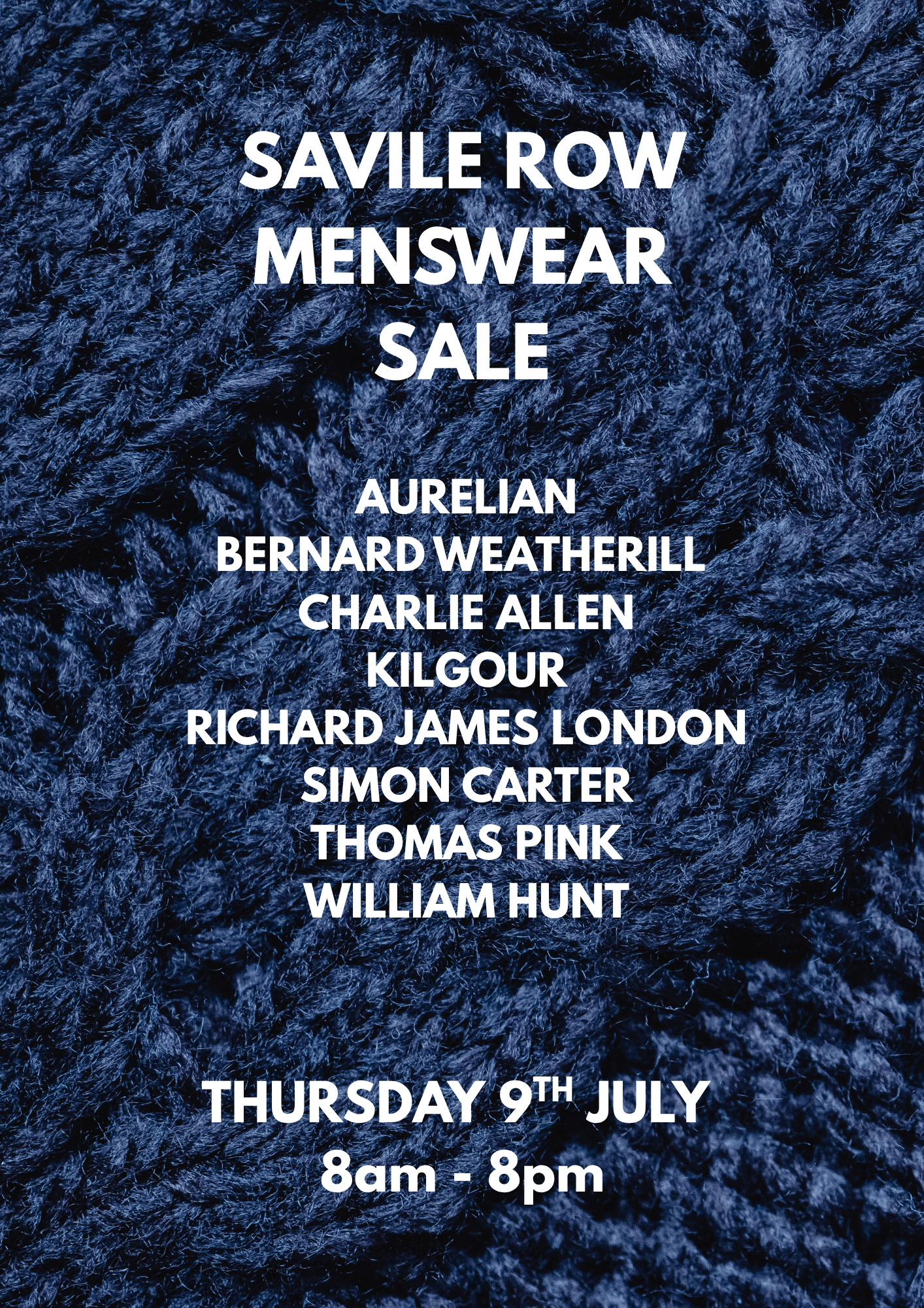 Savile Row Menswear Sale